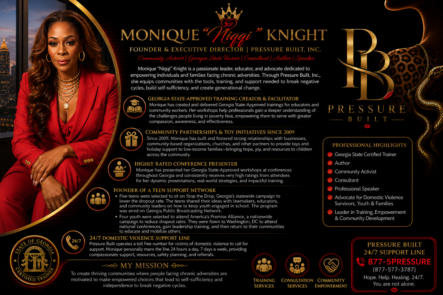 Monique 'Niqqi' Knight, Founder & Executive Director of Pressure Built, Inc.