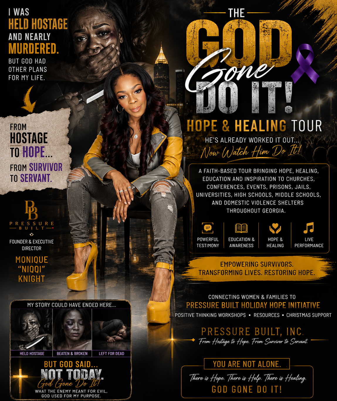 The God Gone Do It Hope & Healing Tour promotional flyer featuring Monique Niqqi Knight